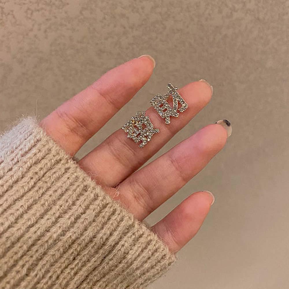 Vanes1 Khuyên Tai Xỏ Không Đối Xứng In Chữ Trung Quốc May Mắn Cho Nữ|Trang Sức Thời Trang