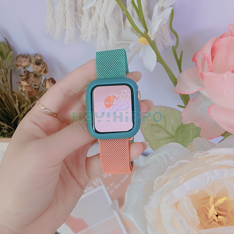 Dây đeo + Ốp bảo vệ thích hợp cho đ/hồ smart Táo đ/hồ Band 44mm 40mm 38mm 42mm iđ/hồ series 6 5 4 3 se 40