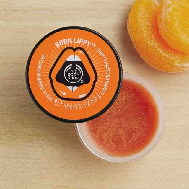 Son dưỡng ánh nhũ The Body Shop Satsuma Shimmer Born Lippy lip balm