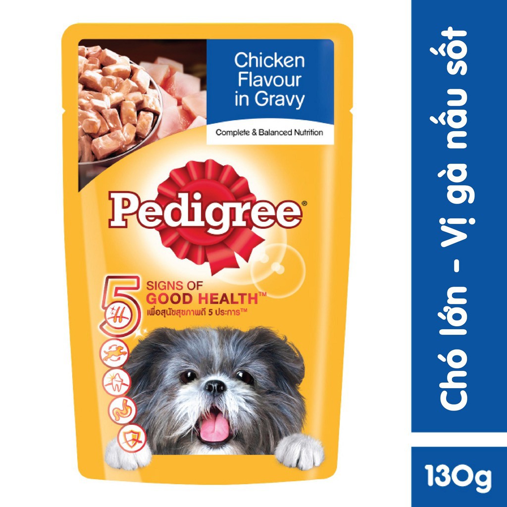 Thức ăn chó lớn dạng sốt Pedigree vị gà 130g 6 túi