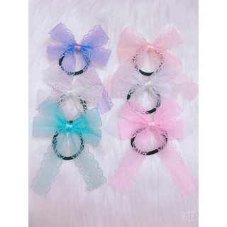 Sỉ 10 dây cột tóc nơ vải ren