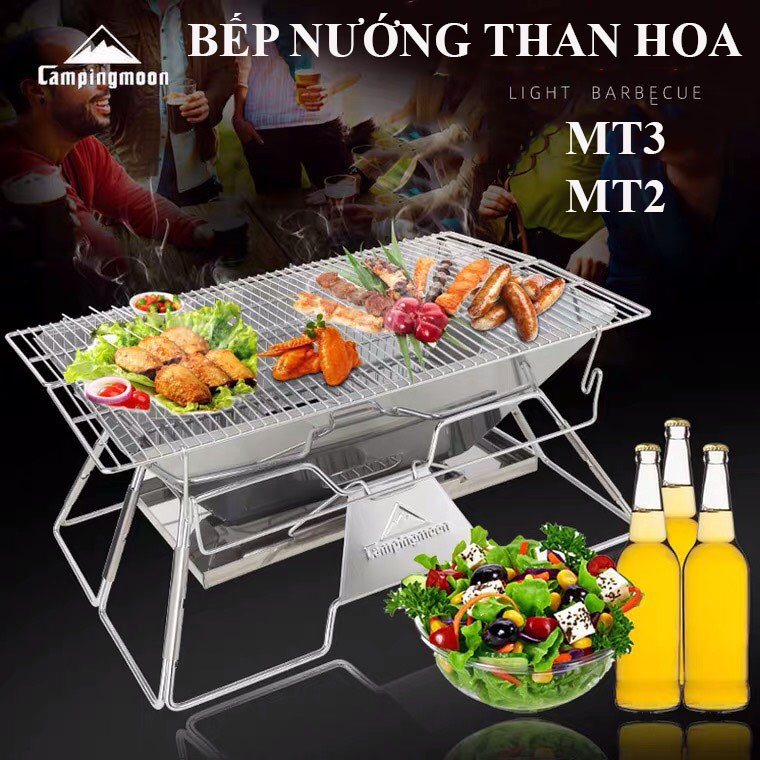 Bếp nướng BBQ than hoa dã ngoại Campingmoon MT2 – Bếp nướng gấp gọn du lịch, dã ngoại inox | BigBuy360 - bigbuy360.vn