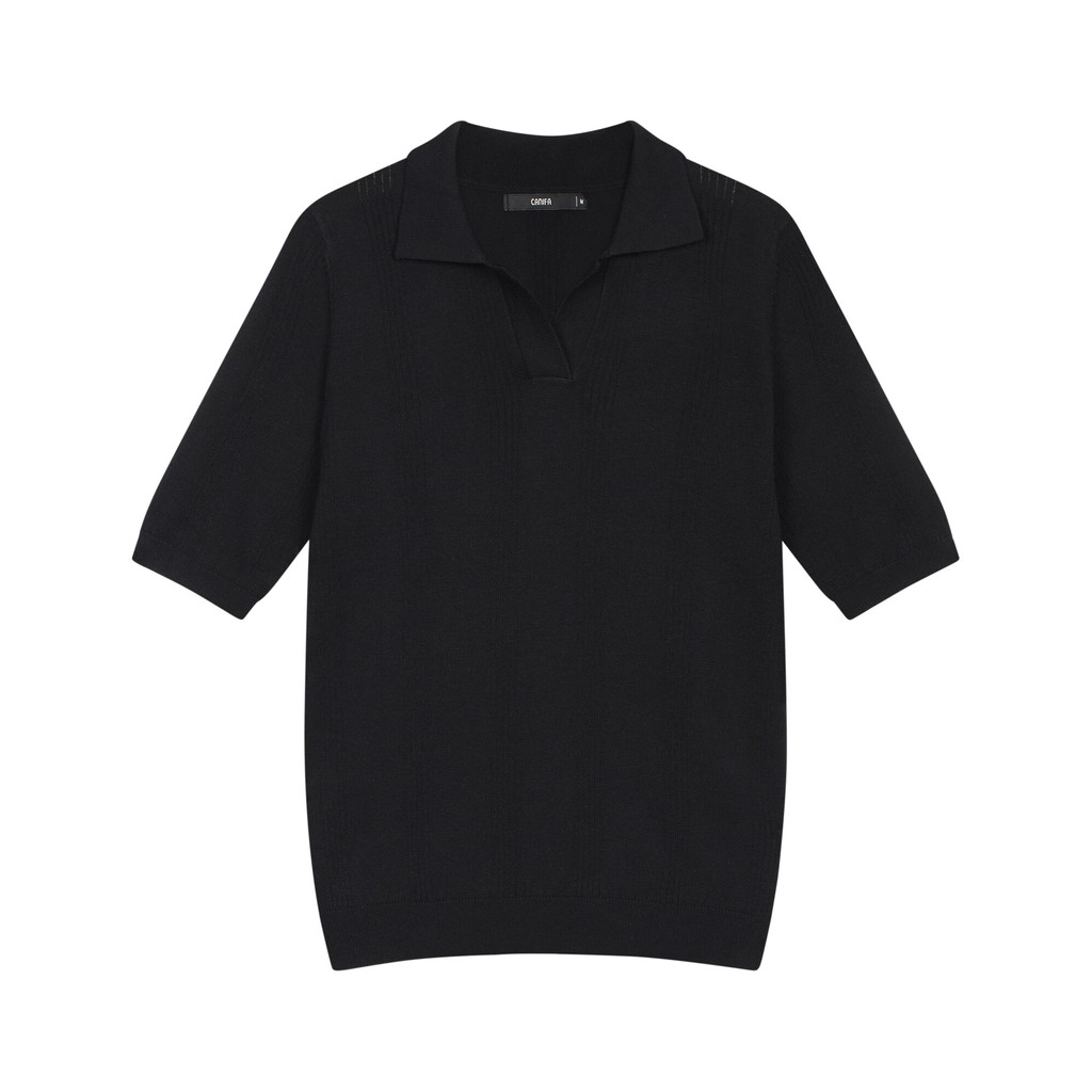 Áo len nữ cổ bẻ ngắn tay 6TE18W045 CANIFA | BigBuy360 - bigbuy360.vn