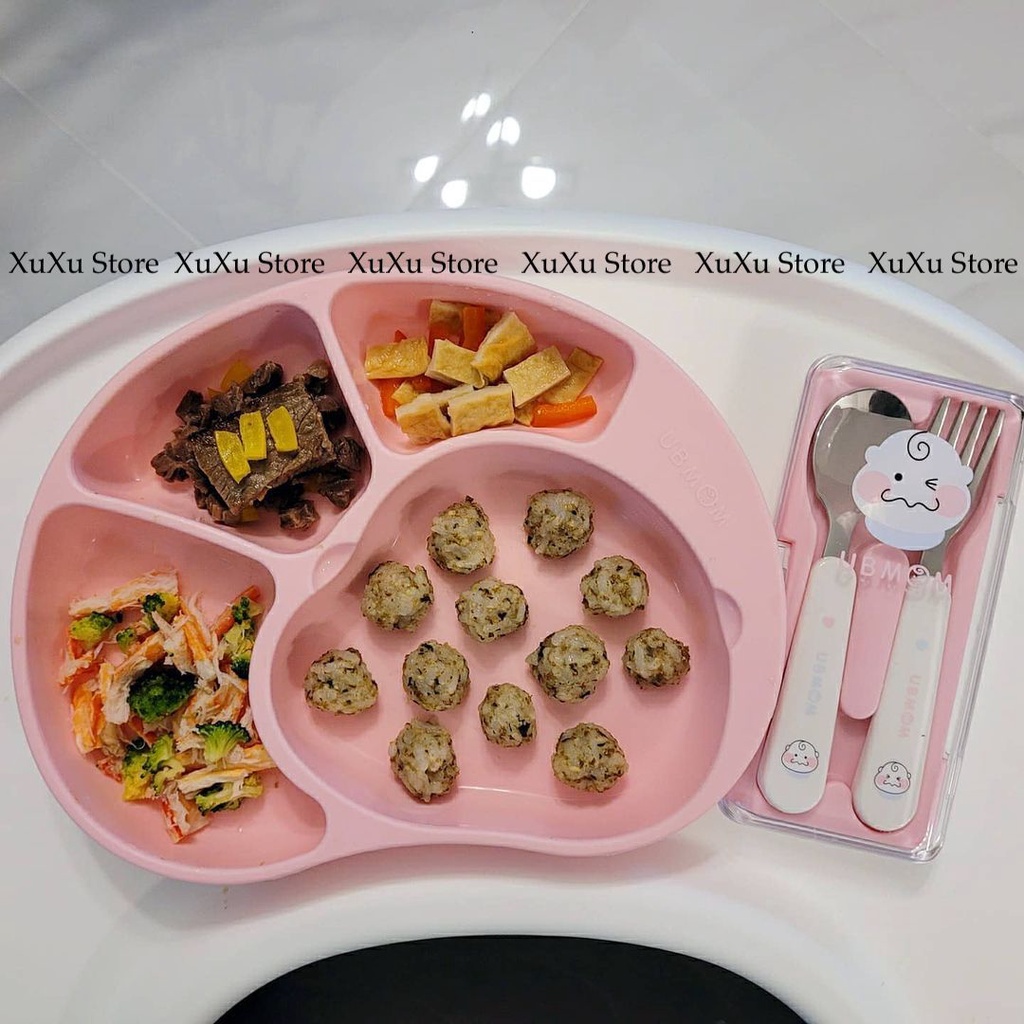 Set thìa dĩa ăn dặm inox cho bé Ubmom Hàn Quốc