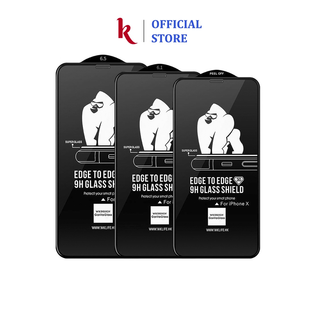 Kính cường lực KINGKONG full màn chính hãng WK dùng cho mặt trước iphone
