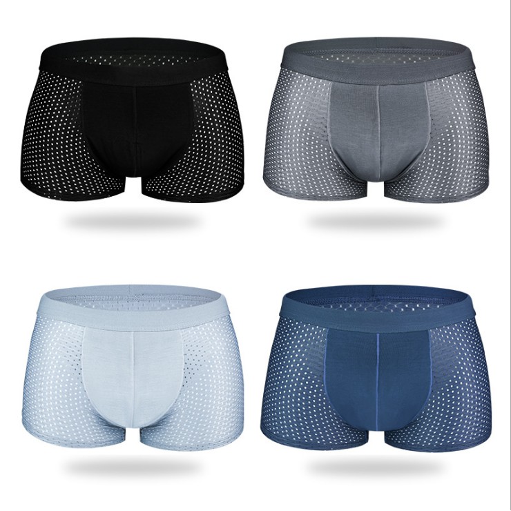 Hộp 4 Quần Sịp Đùi Boxer Thông Hơi, Đồ Lót  Cao Cấp Dành Cho Nam VEIKUCOOL SN01