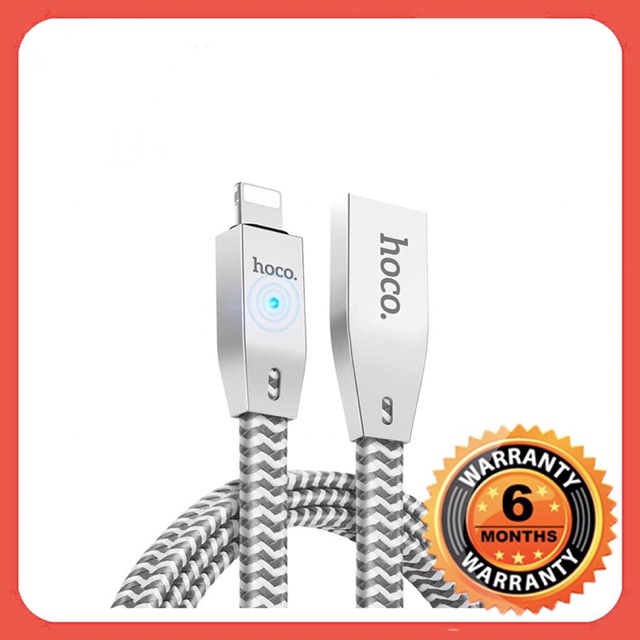 Hoco U11-Cáp sạc tự ngắt [1m2] có đèn cho iPhone/iPad