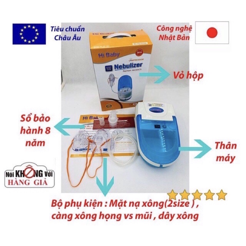 MÁY XÔNG KHÍ DUNG HIBABY BẢO HÀNH 5NĂM HÀNG CHÍNH HÃNG