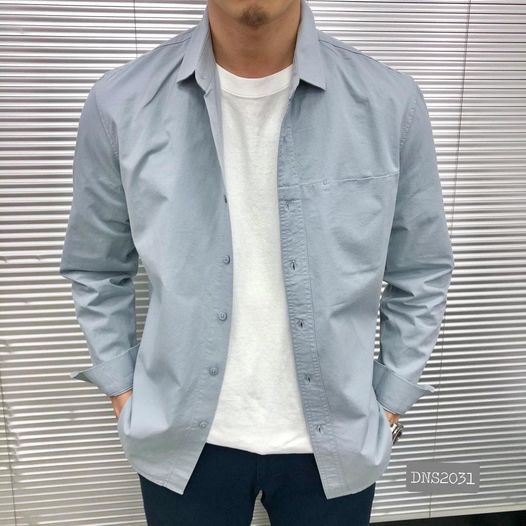 Áo Sơ mi nam DNS chất 100% Cotton Kaki, Form Suông dễ phối đồ 2031 | BigBuy360 - bigbuy360.vn