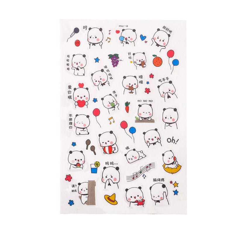 Set 6 tấm sticker gấu nhỏ trong suốt pvc - MixASale