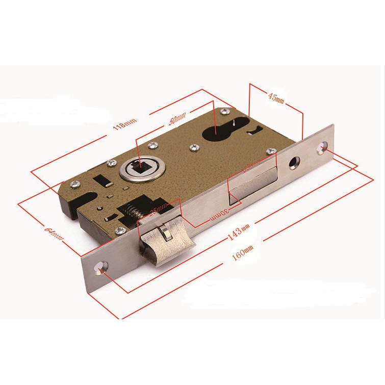 Khóa cửa tay nắm ngang inox , Khóa cửa tay gạt inox