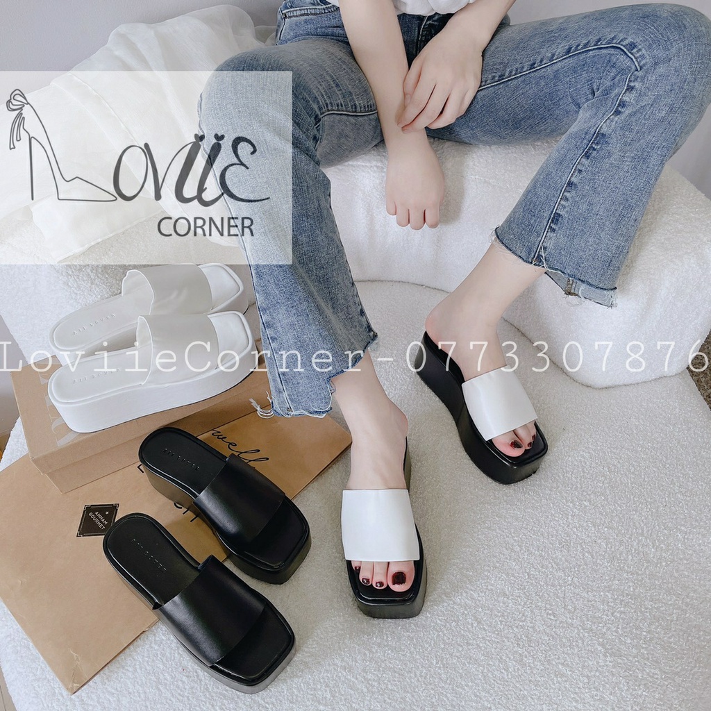 GIÀY ĐẾ XUỒNG LOVIIE CORNER - SANDAL XỎ NGÓN THỜI TRANG ĐẾ BÁNH MÌ 5 PHÂN S220202 D220604