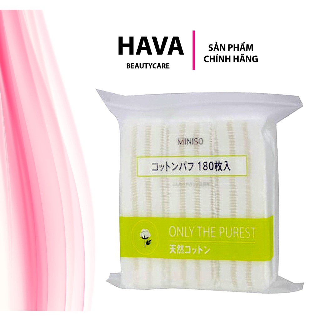 Bông MINISO Miếng mềm 180 tờ Khăn lau mặt mỹ phẩm Màu trắng