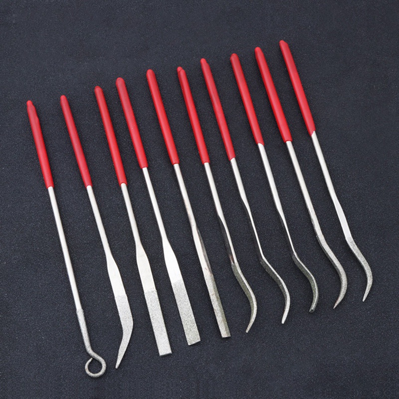 Bộ 10 Đầu Dũa Kim Cương 3X140Mm Cho Máy Mài Kim Loại, Đá, Thủy Tinh, Kim Loại