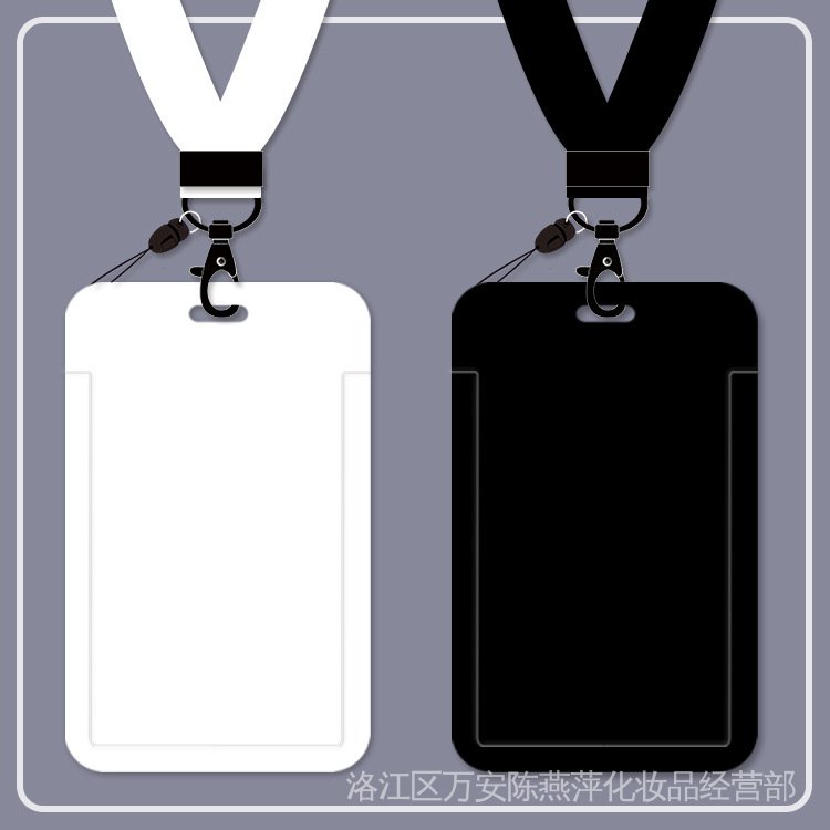 Dây Đeo Thẻ ID / Thẻ Sinh Viên Màu Trắng / Đen Tiện Dụng Cho Học Sinh