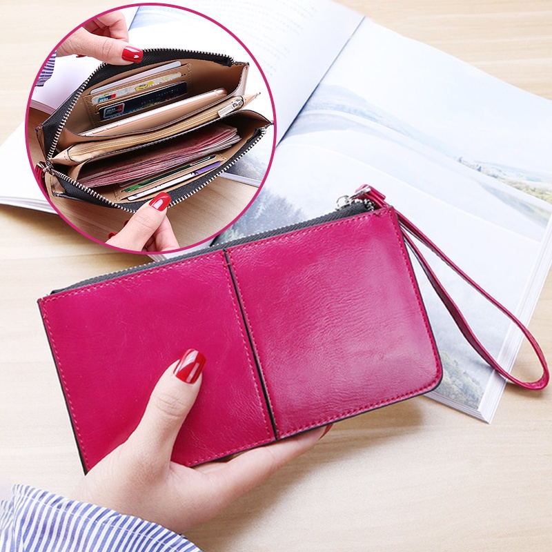 Ví Dài Bằng Da PU Có Khóa Kéo L12 Thời Trang Dành Cho Nữ