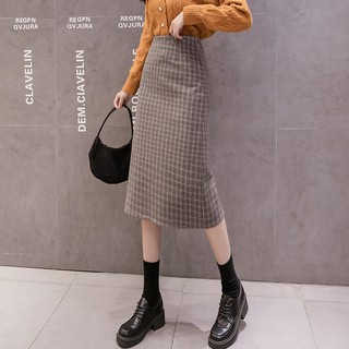 Chân Váy Caro Dài Lưng Cao Thời Trang Retro Cho Nữ