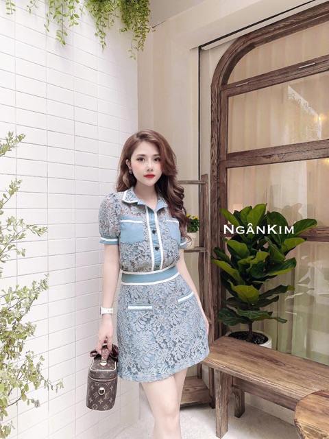Set áo chân váy ren tiểu thư cực đẹp 3 màu