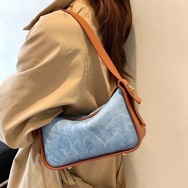 IELGY Túi Đeo Chéo Vuông Nhỏ Bằng Da Mềm Màu Tương Phản Cho Nữ