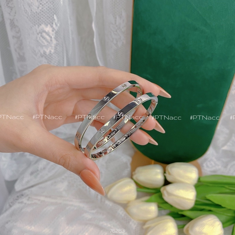 Vòng tay titan thương hiệu dáng mảnh cá tính đơn giản, dùng hằng ngày ko đen ko bay màu .PTNACC.