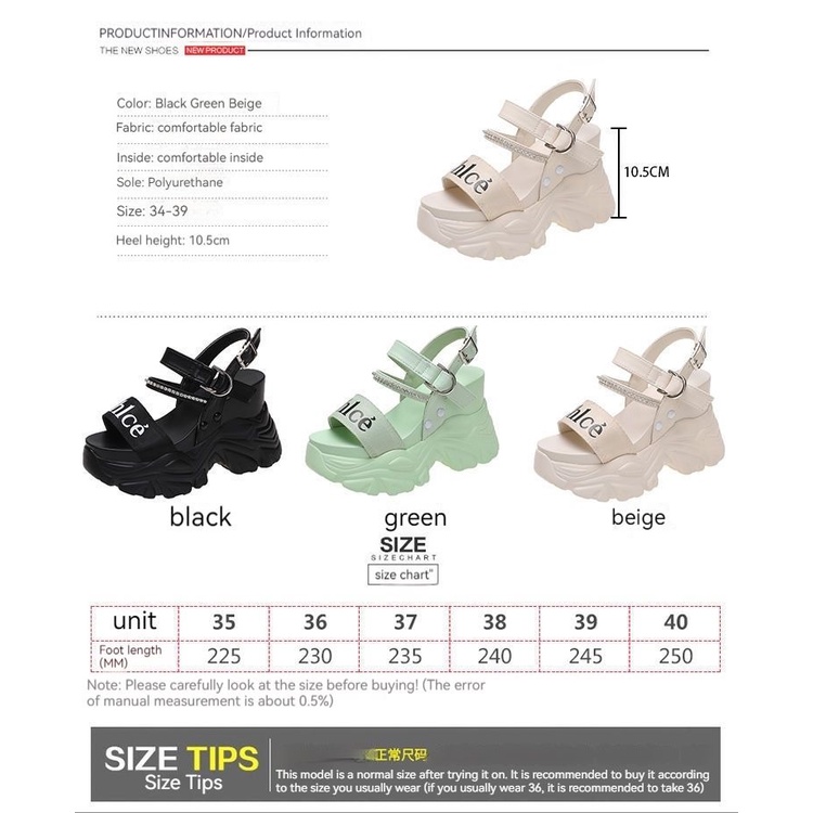 Sandal Đế Xuồng Dày Dặn Đính Đá Thời Trang Mùa Hè 2023 dép nữ 11cm