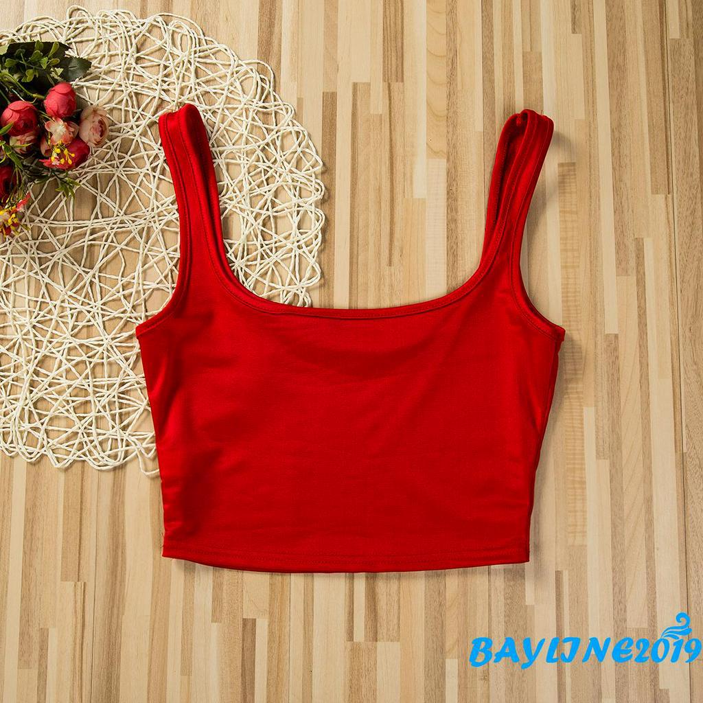 Áo Croptop Hai Dây Màu Trơn Gợi Cảm Cho Nữ