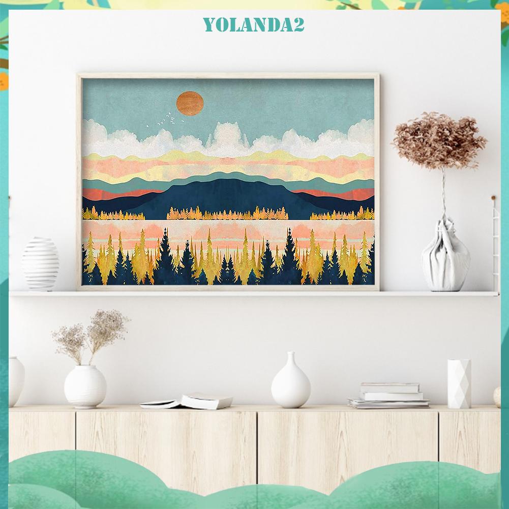 Toàn Bộ Tranh Thêu Chữ Thập Diy 11ct 40x50cm Hình Núi Hoàng Hôn