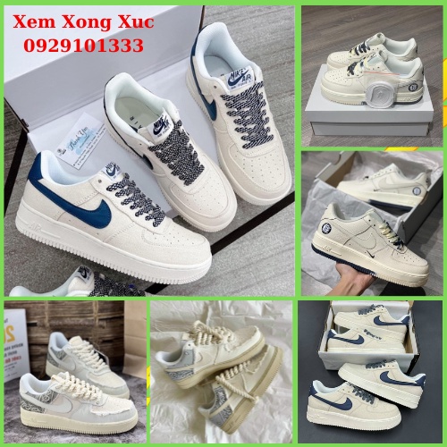 Giày Canvas Navy, Giày Air Force 1 Canvas Navy, AF1 Dây Thừng mẫu mới hàng cao cấp [Fullbox Bill + Sẵn Hàng]
