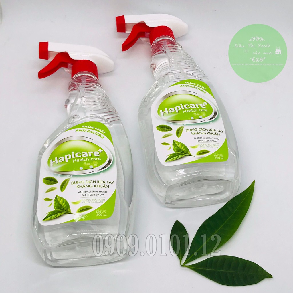 Dung dịch rửa tay kháng khuẩn Hapicare+ chính hãng, dung dịch xịt khuẩn chai vòi xịt 500ml | BigBuy360 - bigbuy360.vn