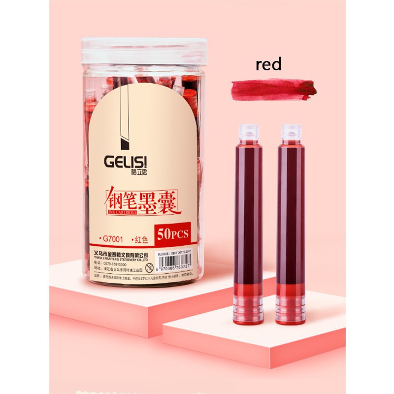 Set 50 Bút Mực Thay Thế 3.4mm Màu Đen/Xanh Dương/Đỏ/Đỏ 12 Màu Tùy Chọn Tiện Dụng