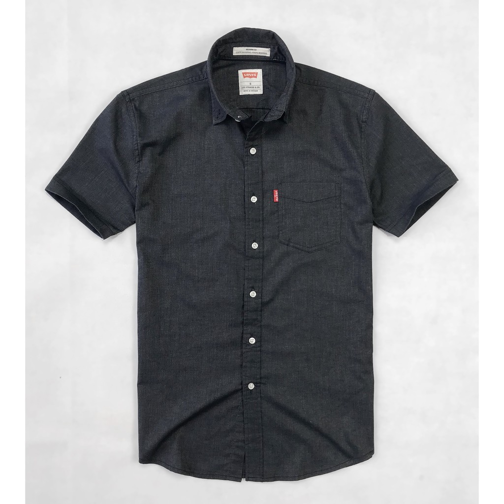 [Mã FAMAYMA2 giảm 10K đơn 50K] Áo sơ mi nam tay ngắn LEVIS LINEN màu đen nhạt - Đẳng Cấp Sang Trọng | BigBuy360 - bigbuy360.vn