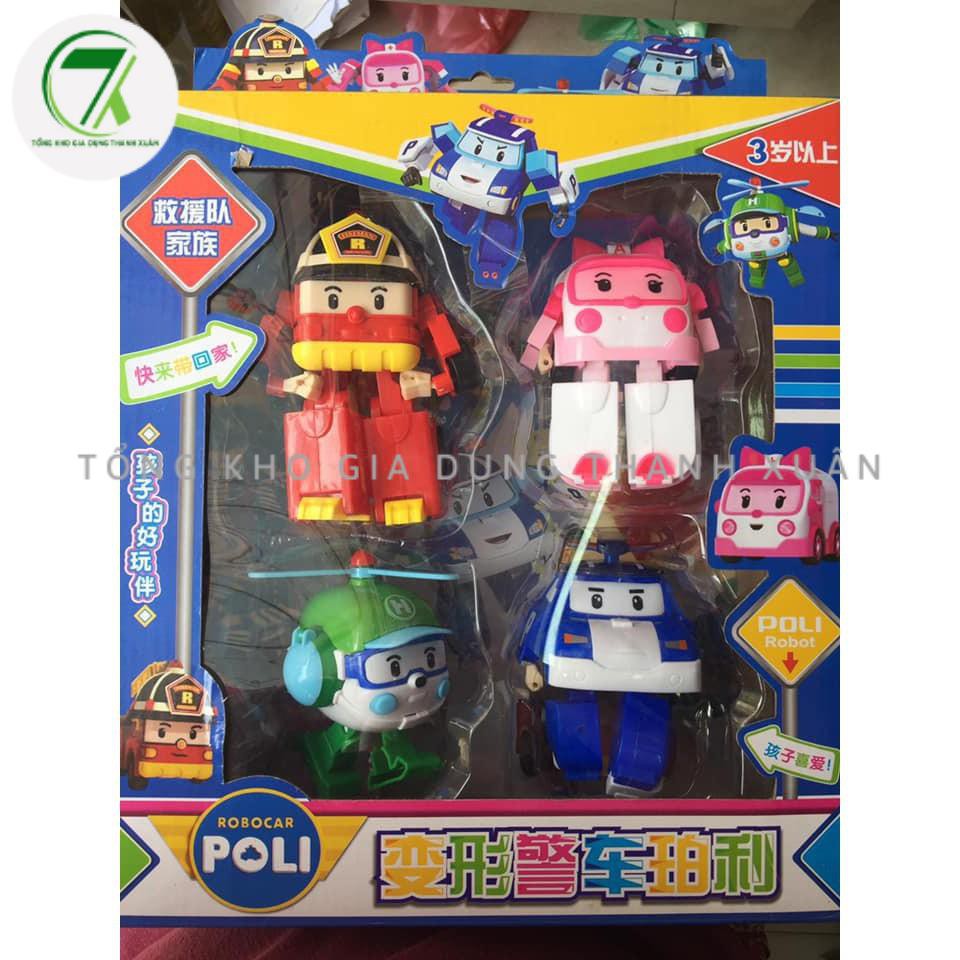 Bộ 6 xe ô tô đồ chơi Biệt đội Poli Robocar biến hình
