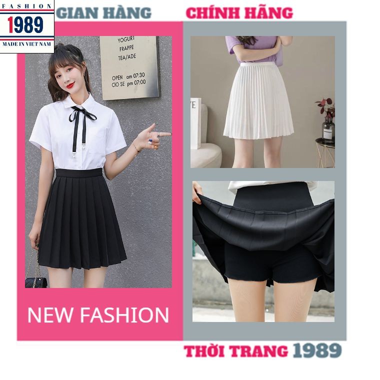 Chân váy xếp ly nữ 🍀chân váy ngắn quần lót bên trong chất cát hàn cực xinh phong cách ulzzang