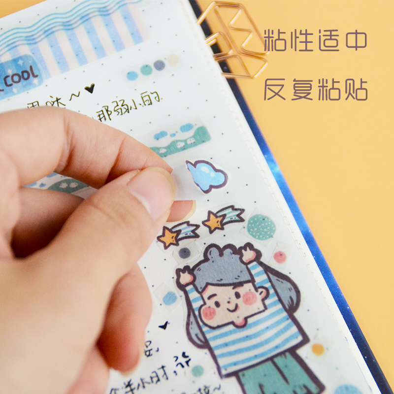 Bộ 4 Tấm Sticker Trong Suốt Họa Tiết Hoạt Hình Nhật Bản Đáng Yêu