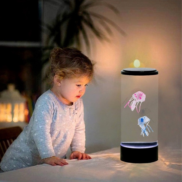 【HOT SALE】 Đèn sứa LED đầy màu sắc ánh sáng sứa đèn thủy sinh đèn sứa đèn led USB + Pin Công dụng kép Ánh sáng ban đêm Thay đổi màu sắc bể nuôi sứa Quà tặng bể cá