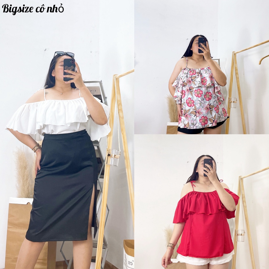 Áo Sơ Mi Bánh Bèo Bigsize Trễ Vai Dễ Thương Mã Áo Bẹt Vai