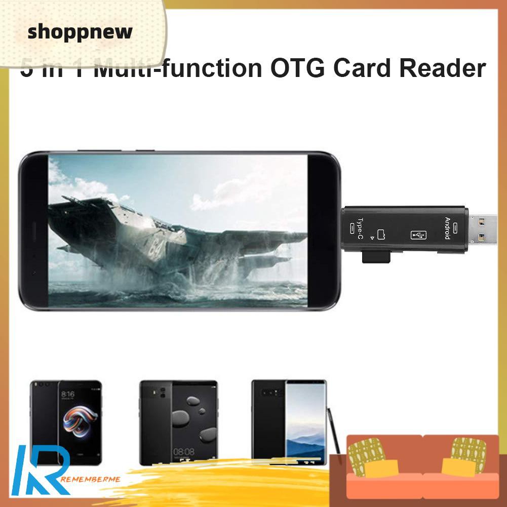 Đầu Đọc Thẻ Nhớ 5 Trong 1 Type-C Micro Usb Otg Cho Điện Thoại Laptop | BigBuy360 - bigbuy360.vn