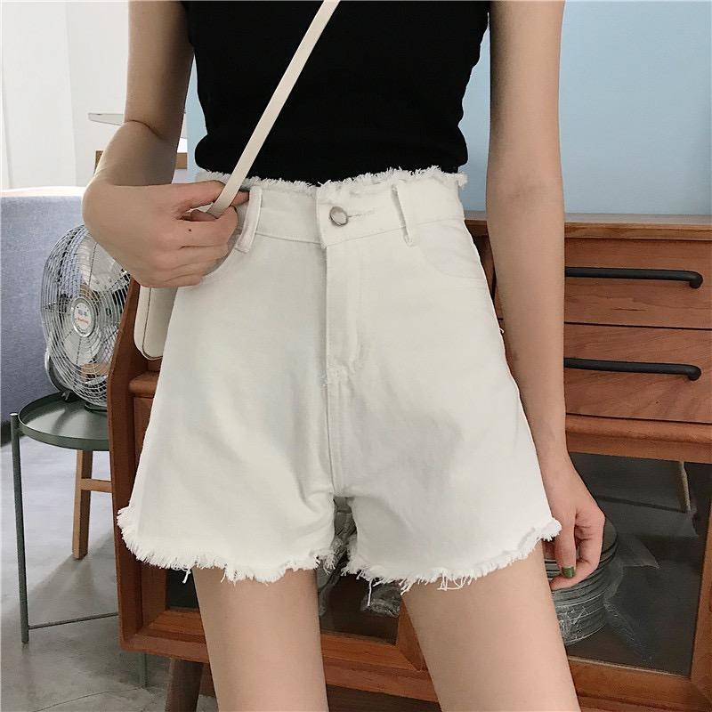 Quần Short Denim Ống Rộng Lưng Cao Thời Trang Mùa Hè Hàn Quốc Dành Cho Nữ