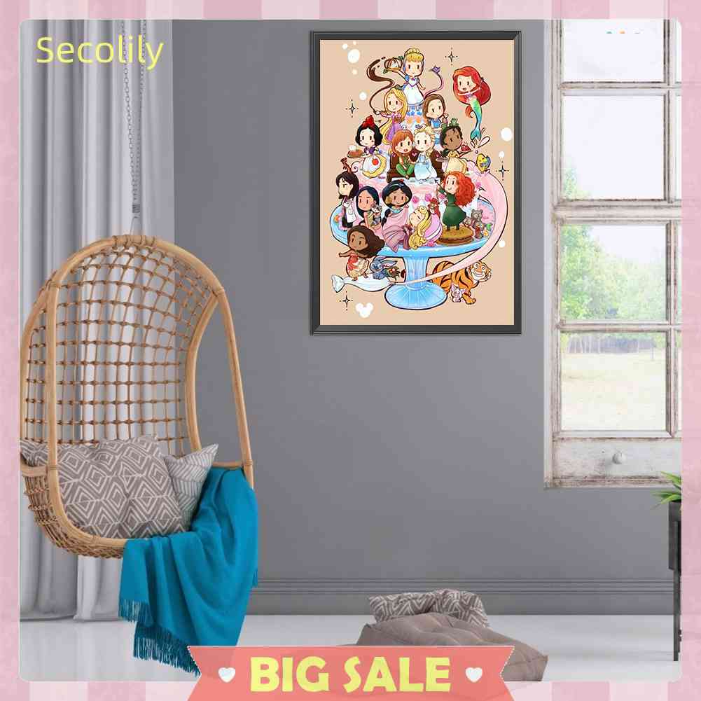 Bộ Tranh Thêu Chữ Thập 11CT DIY Hình Công Chúa Hoạt Hình