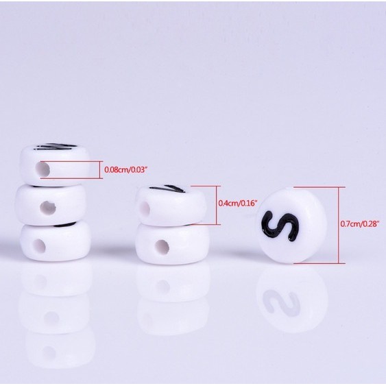 Set 100 hạt chữ cái từ A-Z 4*7mm dùng làm trang sức thủ công