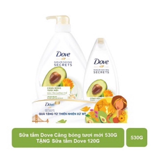 SỮA TẮM DƯỠNG THỂ DOVE 530ML tặng sữa tắm bơ 120g