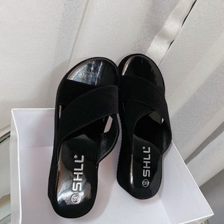 Dép đế xuồng 6P quai chéo nhung Siêu êm