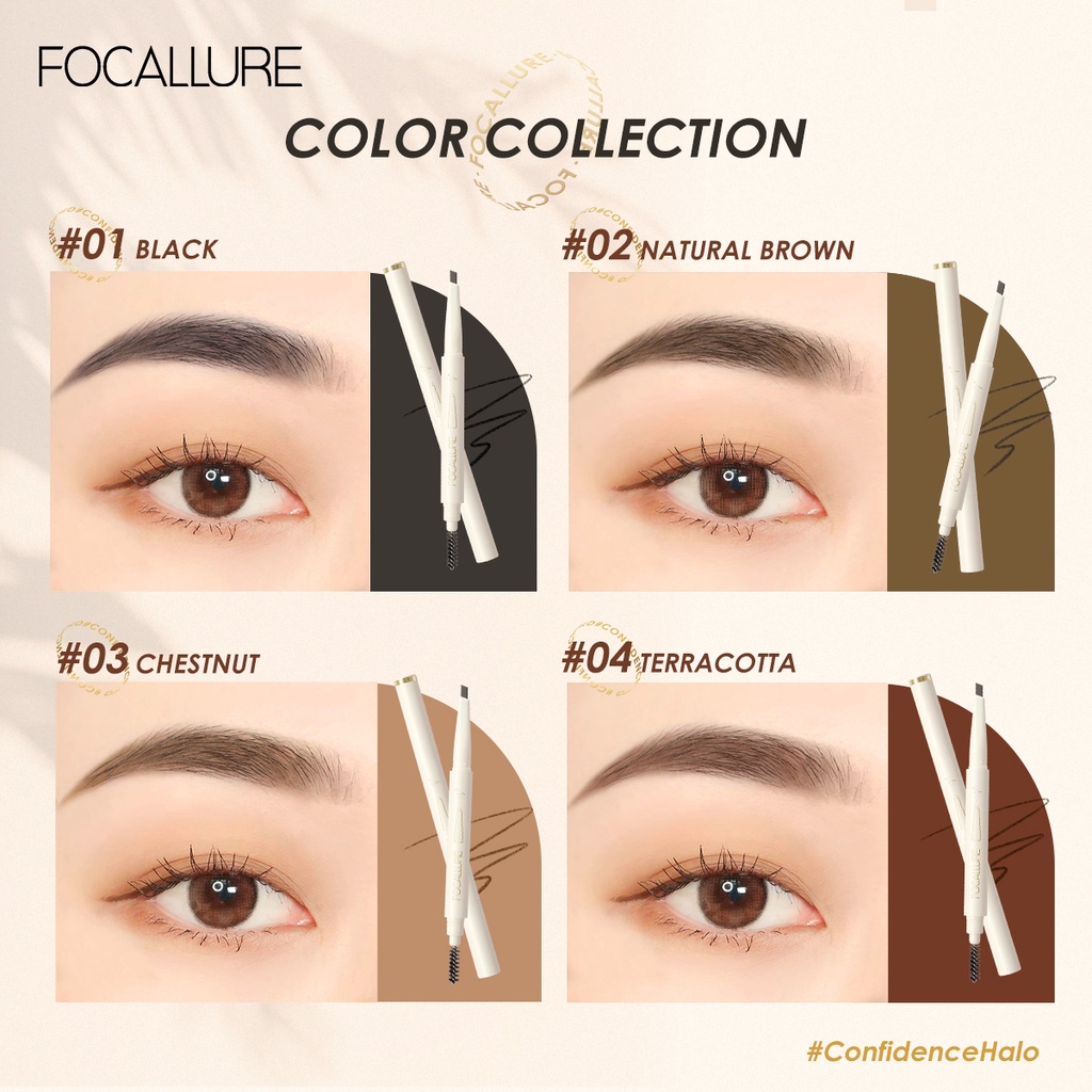 Chì trượt kẻ mày FOCALLURE ngòi mịn mềm lên màu tốt chuyên dụng 0.16g