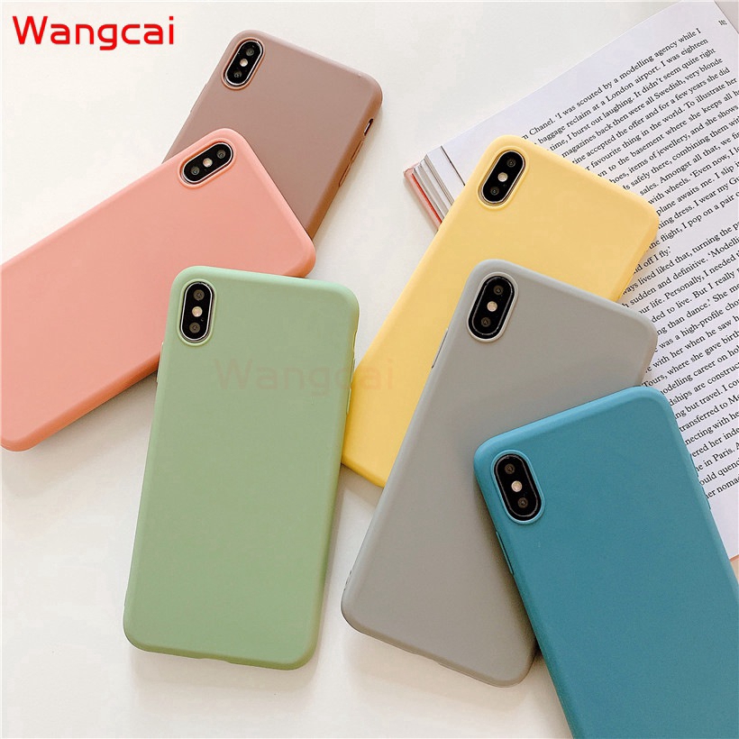 Ốp điện thoại silicone TPU dẻo dạng nhám màu kẹo ngọt tươi tắn đơn giản cho Xiaomi Redmi Note 8T 8 Pro