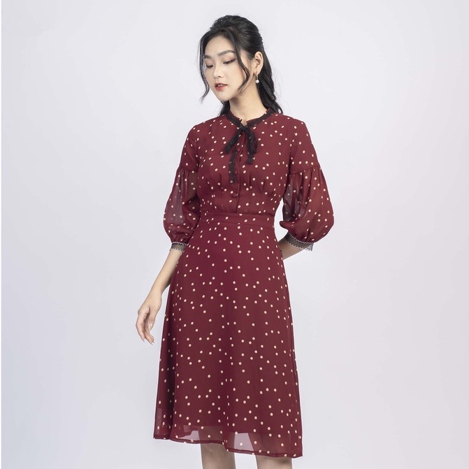 Đầm xòe tay lỡ, phối ren MMOutfit M-DA031220046
