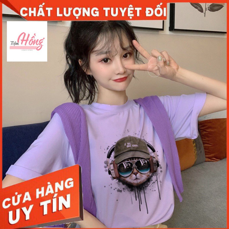 (HÀNG CHUẨN) Áo Phông in hình đẹp Mèo đeo tai nghe chất nam nữ thoáng mát | BigBuy360 - bigbuy360.vn