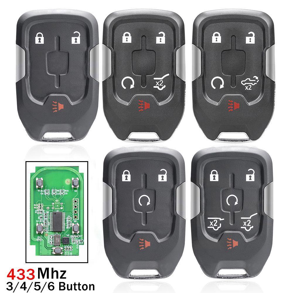 WTTLE Chìa Khóa Điều Khiển Từ Xa 4 Nút 433MHz Bền Bỉ Cho Xe Hơi ForChevrolet Silverado Colorado 2014-2018