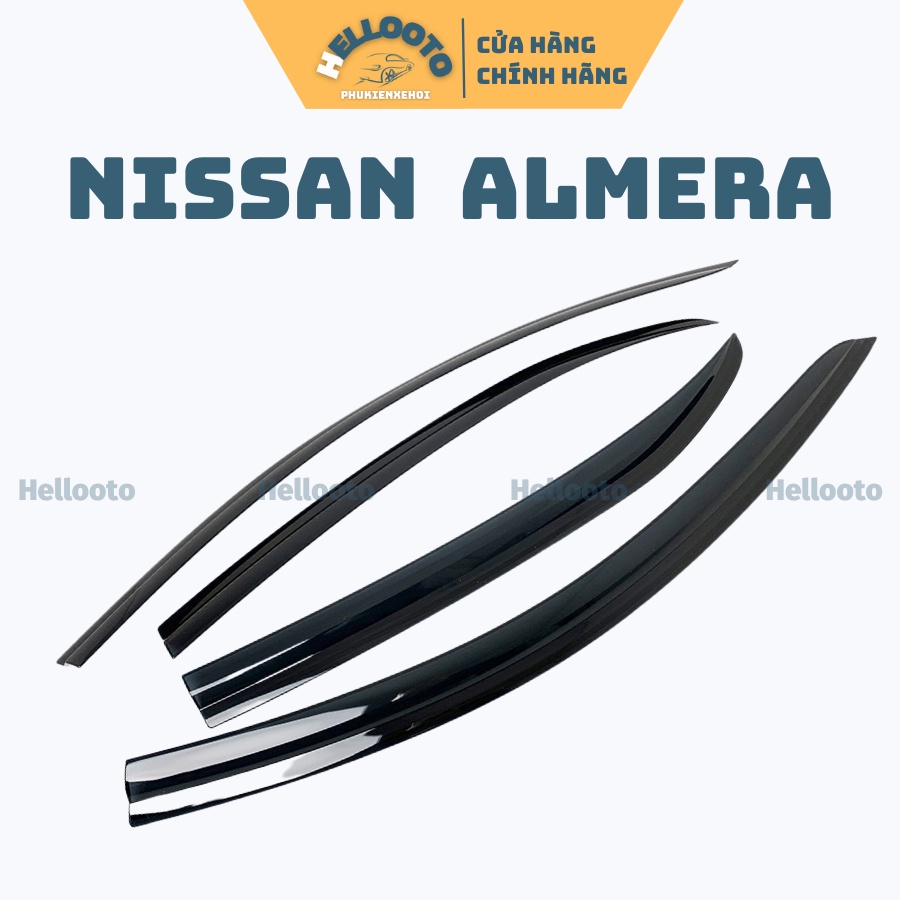 Vè Che Mưa Xe Nissan Almera 2021 2022 Cao Cấp Màu Đen Chất liệu nhựa ABS ( Tặng Kèm Keo Tăng Dính)