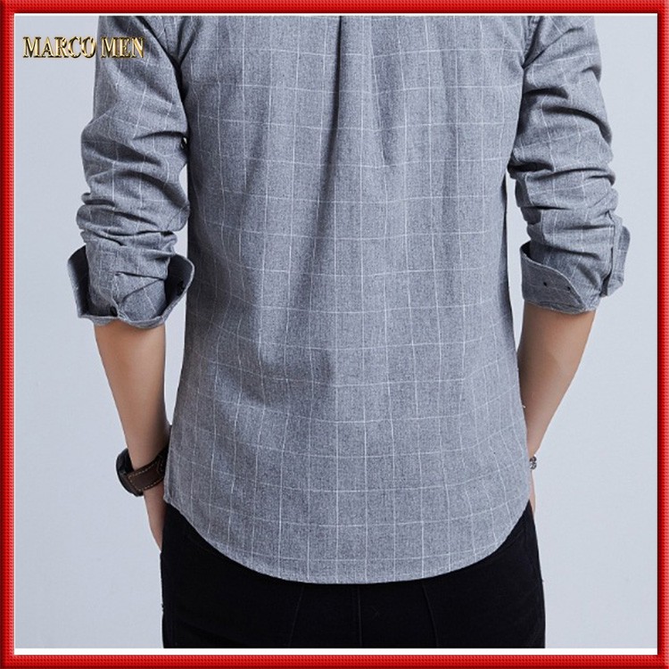 Áo sơ mi nam dài tay kẻ caro dáng Regular fit vải oxford thấm hút mồ hôi chống nhăn SM002