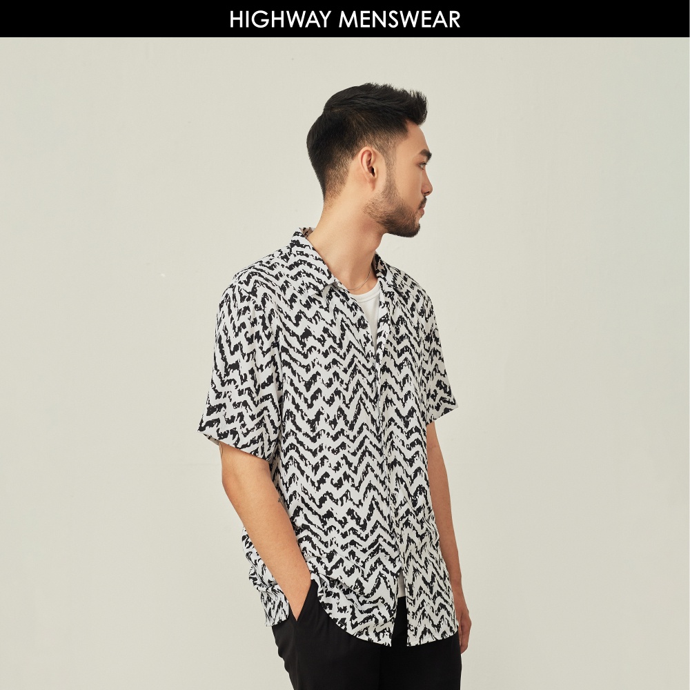 Áo sơ mi ngắn tay nam họa tiết chống nhăn Highway (Menswear) Arrows